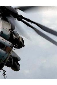 Helicopter Notebook Large Size 8.5 x 11 Ruled 150 Pages Softcover