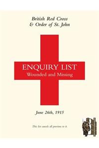 British Red Cross and Order of St John Enquiry List for Wounded and Missing