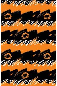 Bullet Journal Orange Lips - Abstract Orange and Black Pattern