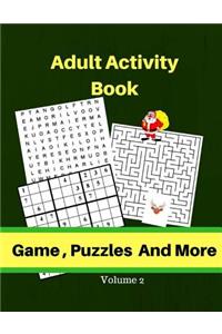 Adult Activity Book Game, Puzzles And More Volume 2