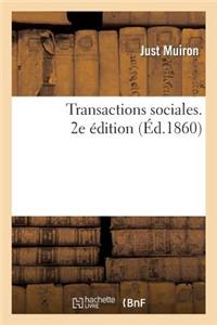 Transactions Sociales. 2e Édition