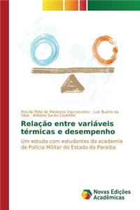 Relação entre variáveis térmicas e desempenho