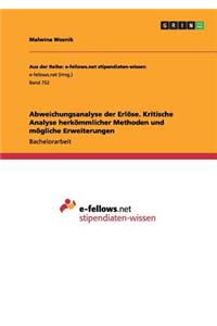 Abweichungsanalyse der Erlöse. Kritische Analyse herkömmlicher Methoden und mögliche Erweiterungen