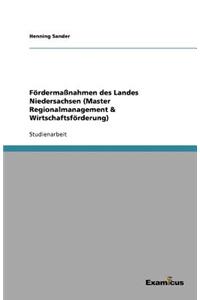 Fördermaßnahmen des Landes Niedersachsen (Master Regionalmanagement & Wirtschaftsförderung)