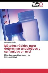 Métodos rápidos para determinar antibióticos y sulfamidas en miel