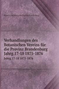 Verhandlungen des Botanischen Vereins fur die Provinz Brandenburg