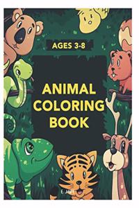 ages 3-8 animal coloring book