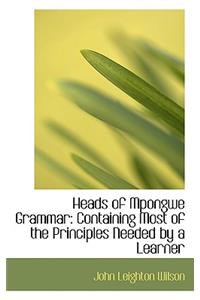 Heads of Mpongwe Grammar