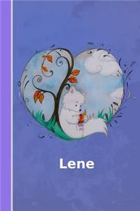 Lene: Personalisiertes Notizbuch - Fuchs Mit Herz - Softcover - 120 Seiten - Leer / Blanko / Nummeriert - Notebook - Tagebuch - Diary - Scrapbook - Gesche