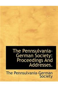 The Pennsulvania-German Society
