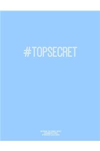 Notebook for Cornell Notes, 120 Numbered Pages, #TOPSECRET, Blue Cover