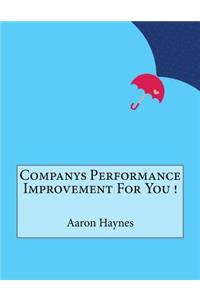 Companys Performance Improvement For You !