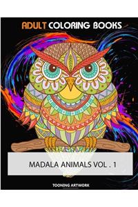 Adult Coloring Books (Mandala Animals Vol.1)