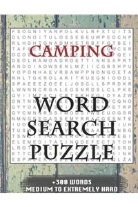 Camping WORD SEARCH PUZZLE +300 WORDS Medium To Extremely Hard