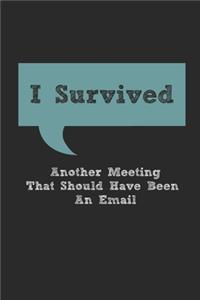 I Survived Another Meeting That Should Have Been An Email Lined Notebook