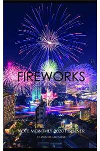 Fireworks Note Monthly 2020 Planner 12 Month Calendar