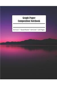 Graph Paper Composition Notebook: Magenta Water Grid Paper Notebook Journal 4x4 Quad Ruled 120 Pages Large Format 8.5 x 11