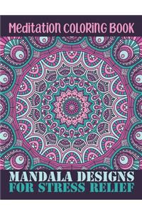 Meditation Coloring Book mandala Design for Stress Relief