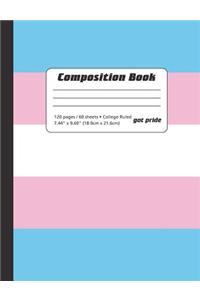 Transgender Flag - College Ruled Lined Composition Book