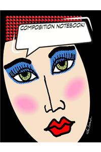 Face Of A Lady Composition Notebook