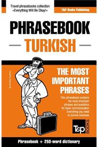 English-Turkish phrasebook and 250-word mini dictionary