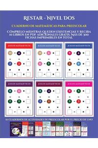 Cuaderno de matemáticas para preescolar (Restar - Nivel Dos)