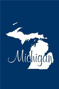 Michigan - Navy Blue Lined Notebook with Margins