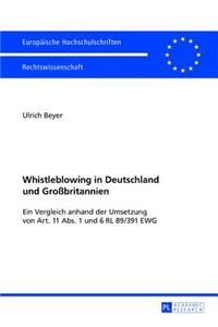 Whistleblowing in Deutschland Und Großbritannien