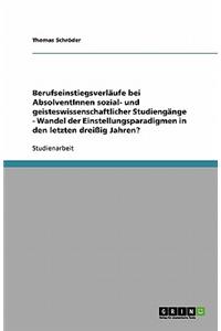 Berufseinstiegsverläufe bei AbsolventInnen sozial- und geisteswissenschaftlicher Studiengänge - Wandel der Einstellungsparadigmen in den letzten dreißig Jahren?