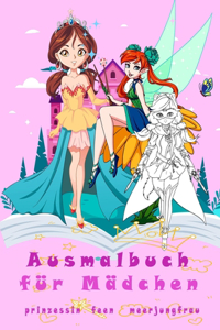 Ausmalbuch für Mädchen prinzessin feen meerjungfrau