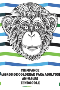 Libros de colorear para adultos - Zendoodle - Animales - Chimpancé