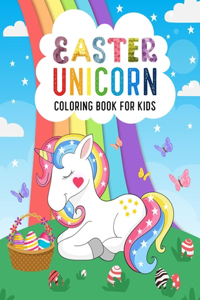 Easter Unicorn Coloring Book For Kids