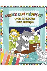 Pintar com números Livro de colorir para crianças