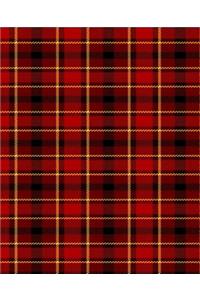 School Composition Book Red Tartan Plaid Design Pattern