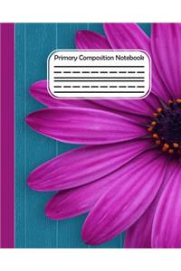 Primary Composition Notebook: Flower Pattern draw and write journal, Unruled Top, Space And Dashed Mid line, Learn To Write and Draw, Grades K-2 School Exercise Book