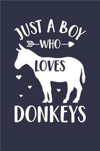 Donkey Journal - Just A Boy Who Loves Donkeys Notebook - Gift for Donkey Lovers