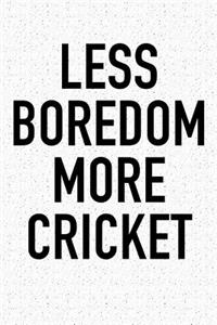Less Boredom More Cricket