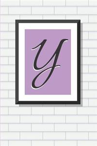 Initial Y Personalized Blank Lined Journal Notebook
