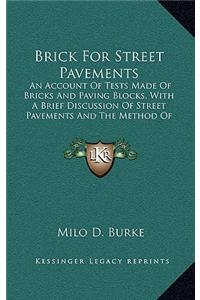 Brick for Street Pavements