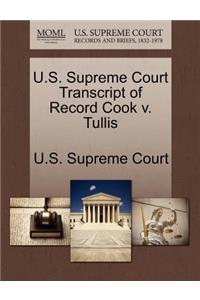 U.S. Supreme Court Transcript of Record Cook V. Tullis