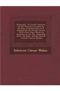 Philosophy, or Truth?