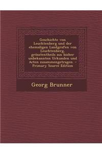 Geschichte Von Leuchtenberg Und Der Ehemaligen Landgrafen Von Leuchtenberg, Grosstentheils Aus Bisher Unbekannten Urkunden Und Acten Zusammengetragen.