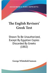 The English Revisers' Greek Text