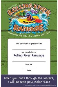 Vacation Bible School Vbs 2018 Rolling River Rampage Student Certificates: Experience the Ride of a Lifetime With God! - Package of 48