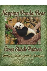 Napping Panda Bear Cross Stitch Pattern