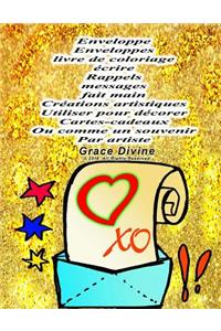 Enveloppe Enveloppes livre de coloriage écrire Rappels messages fait main Créations artistiques Utiliser pour décorer Cartes-cadeaux Ou comme un souvenir Par artiste Grace Divine