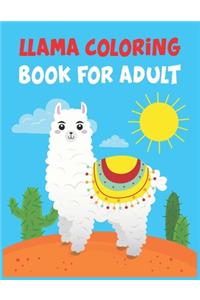 Llama Coloring Book For Adult