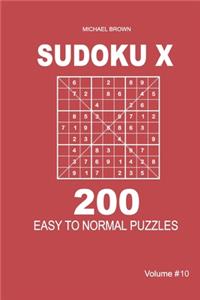 Sudoku X - 200 Easy to Normal Puzzles 9x9 (Volume 10)