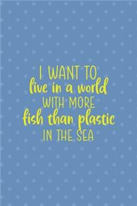 I Want To Live in A World With More Fish Than Plastic In The Sea
