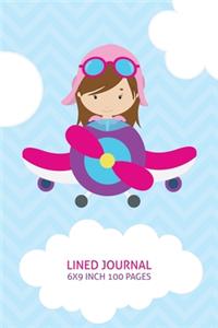 Pink Airplane Lined Journal